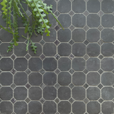 Natural Handmade Terracotta: Octodot (4") Belgian Black with Black Marble