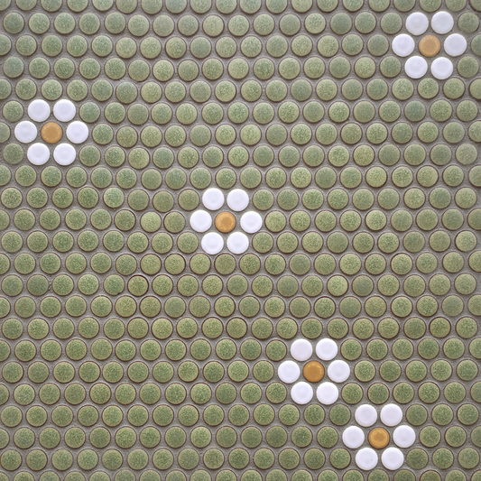 Penny Round Daisy Patch (12" x 12") Lichen