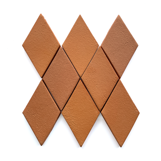 Natural Handmade Terracotta: Diamond (6") Traditional Red