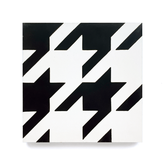 Houndstooth (8" x 8") Warm White/Black