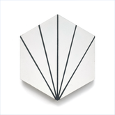 Oiseau Hexagon  (8" x 9") Warm White/Black