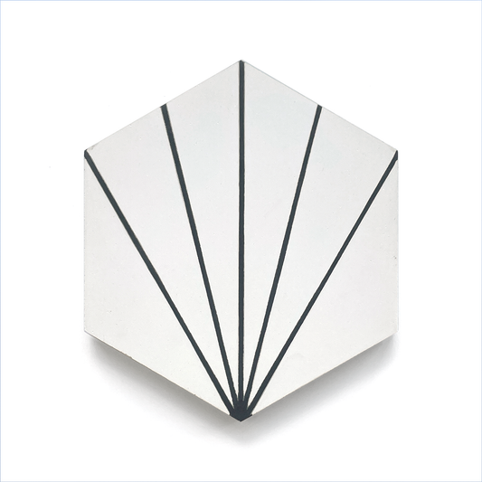 Oiseau Hexagon  (8" x 9") Warm White/Black