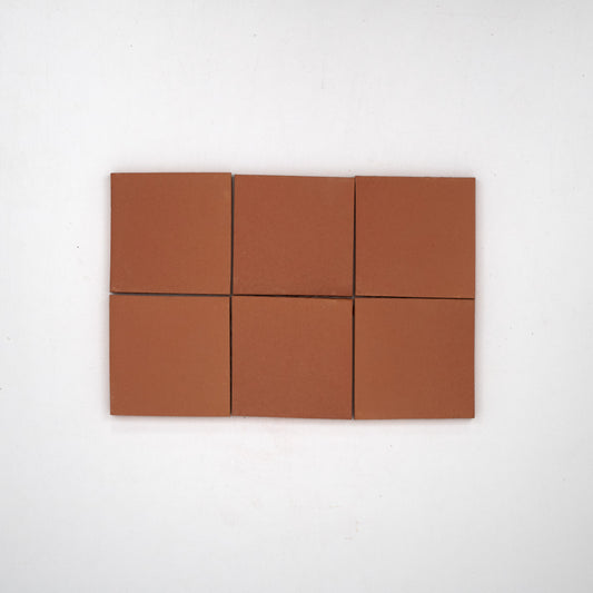 Natural Handmade Terracotta (4" x 4") Traditional Red
